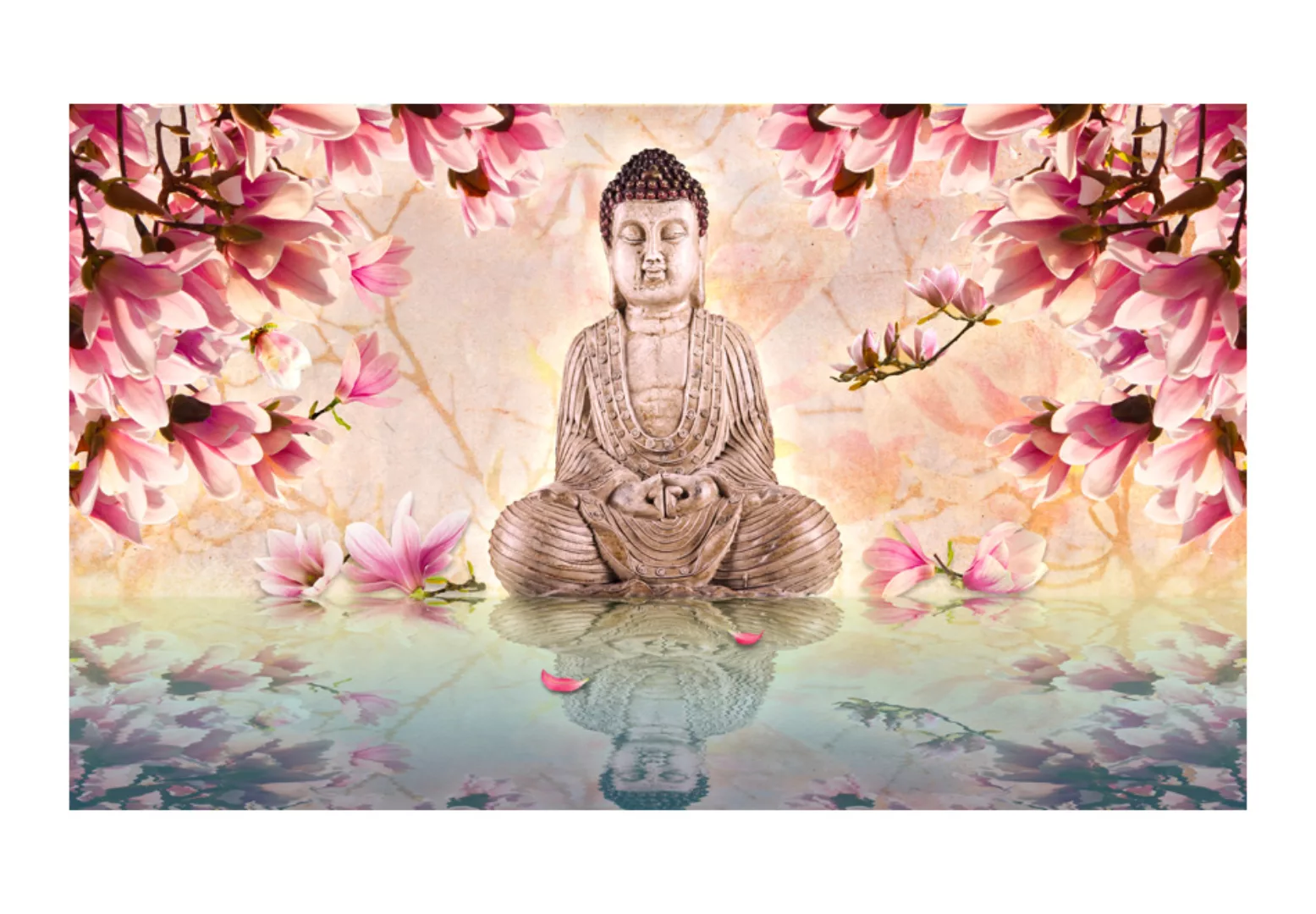 Fototapete - Buddha Und Magnolia günstig online kaufen