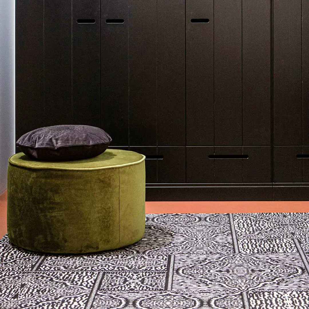 Sitzpouf in Khaki Samt rund günstig online kaufen