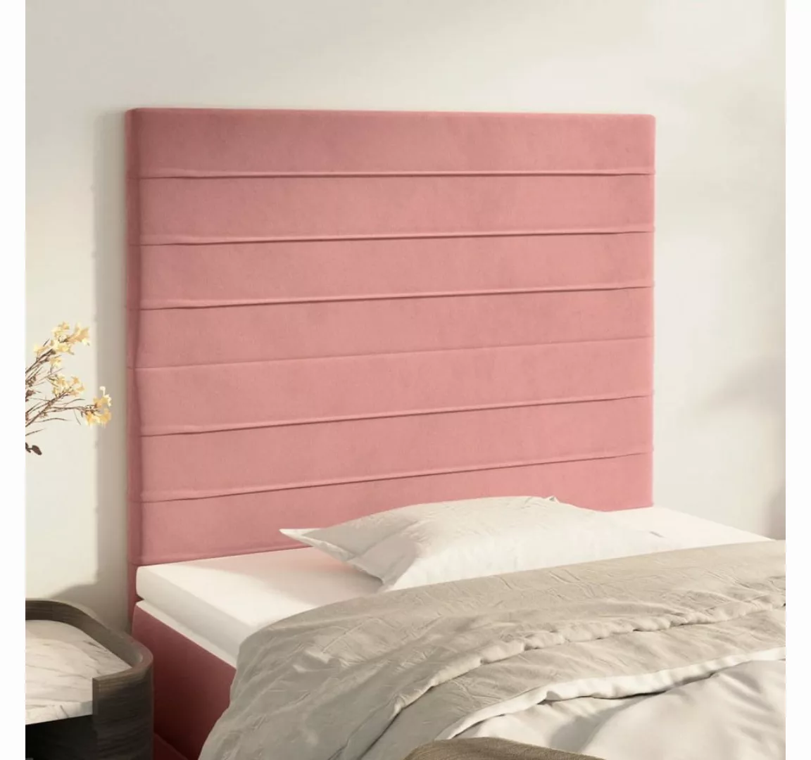 vidaXL Bett, Kopfteile 2 Stk. Rosa 90x5x78/88 cm Samt günstig online kaufen