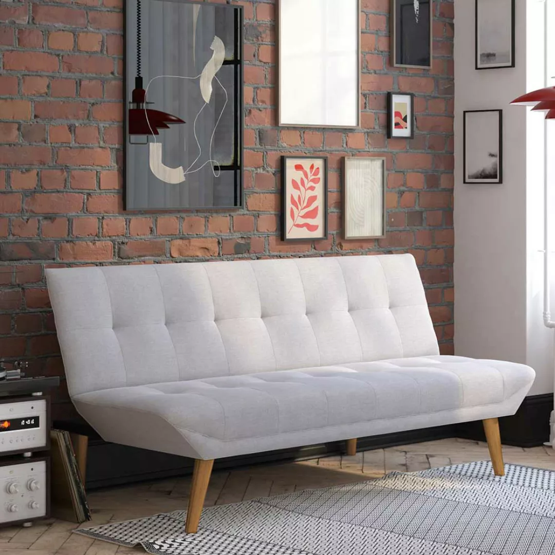 Klappcouch Skandi Stil mit Vierfußgestell aus Holz 174 cm breit günstig online kaufen