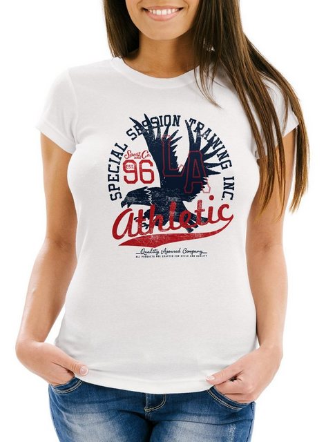 Neverless Print-Shirt Damen T-Shirt Athletic Adler Eagle Sport College Slim günstig online kaufen