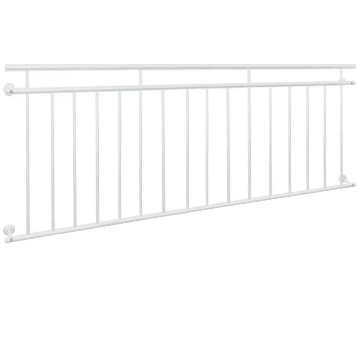 ECD Germany Französischer Balkon 225 x 90 cm mit 16 Füllstäben Weiß günstig online kaufen