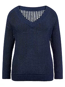 V-Pullover V-Ausschnitt Emilia Lay blau günstig online kaufen