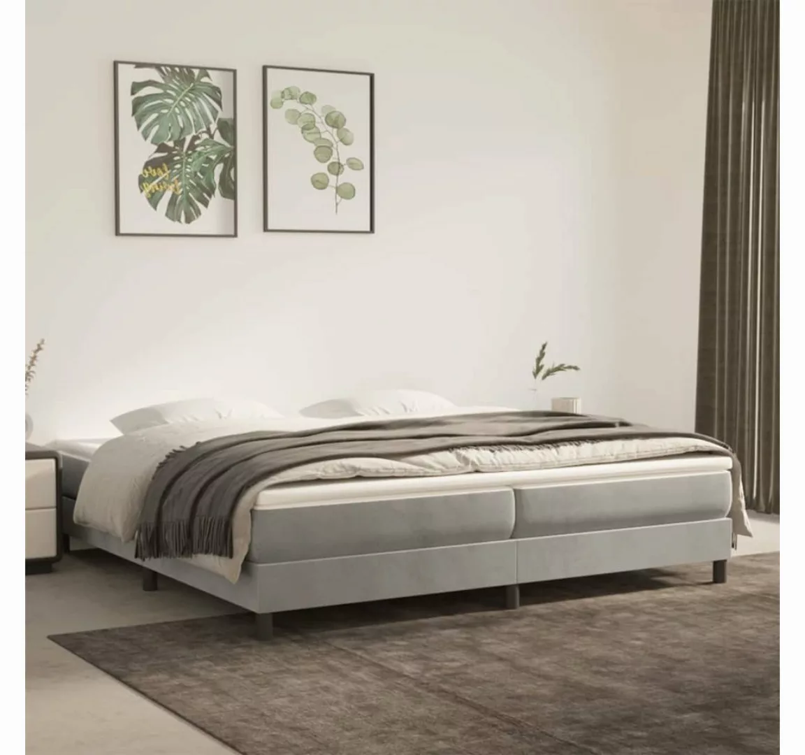 furnicato Bett Boxspringbett mit Matratze Hellgrau 200x200 cm Samt günstig online kaufen