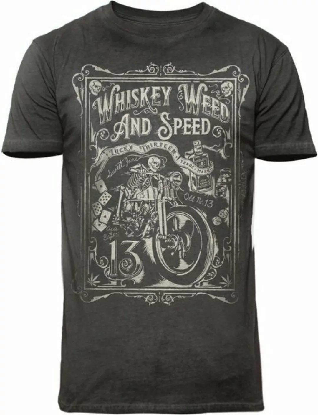 Lucky 13 T-Shirt L13 Whiskey Weed And Speed Tee günstig online kaufen