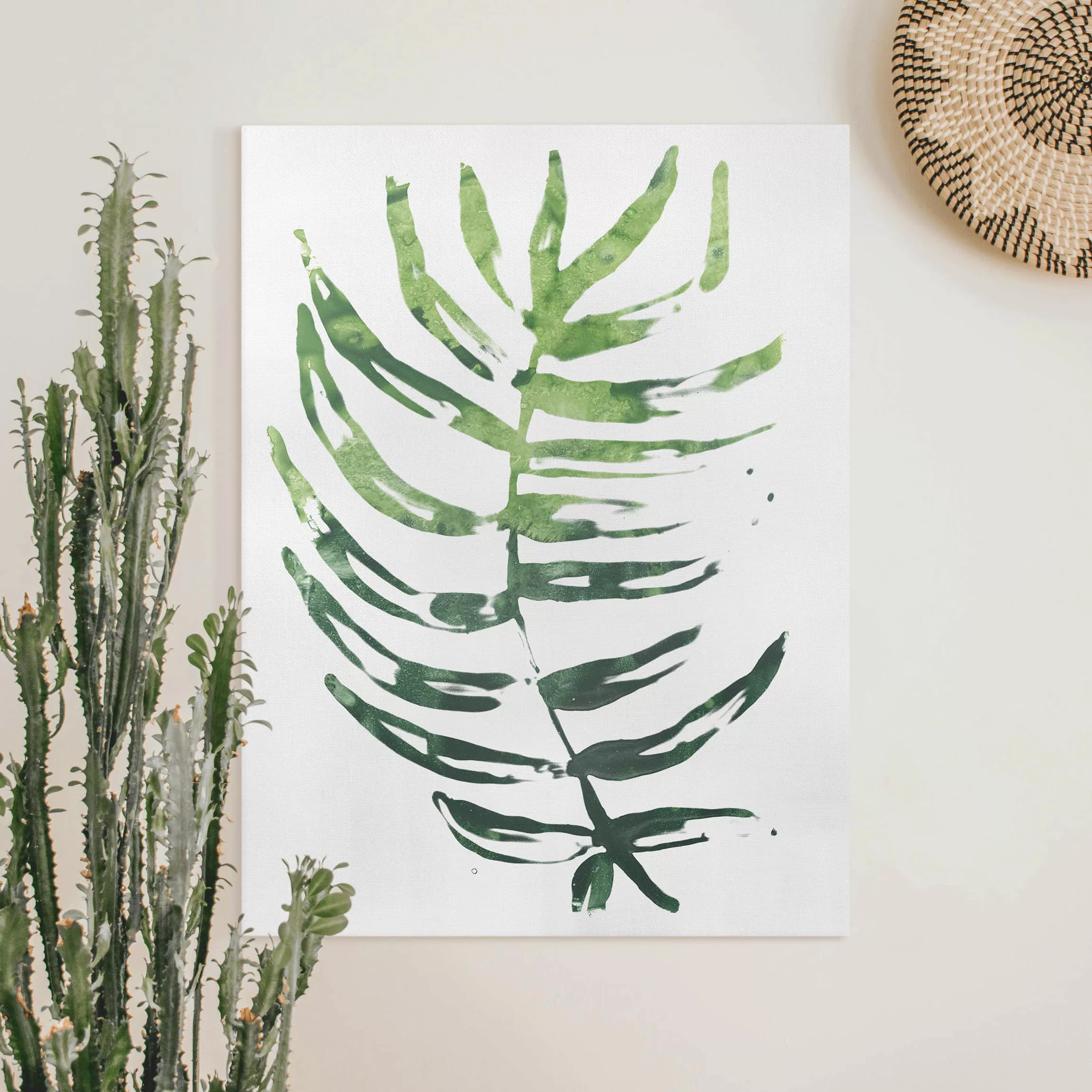 Leinwandbild Botanik - Hochformat Tropenblätter Wasserfarbe I günstig online kaufen