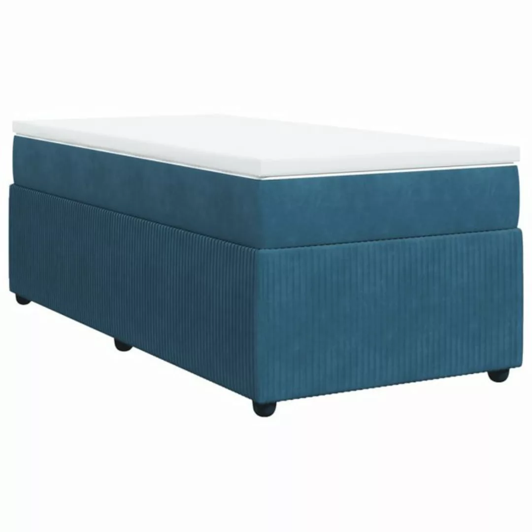 vidaXL Bett Boxspringbett mit Matratze Dunkelblau 80x200 cm Samt günstig online kaufen