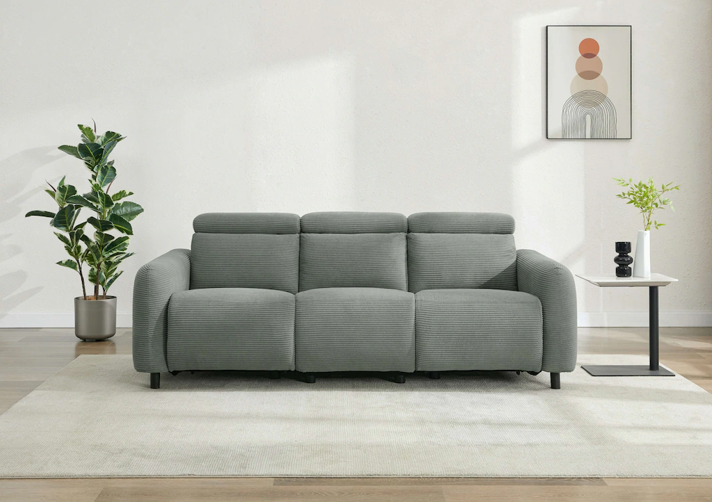 Home affaire 3-Sitzer "SKAANE in Cord, Sofa mit manueller u. elektrischer R günstig online kaufen