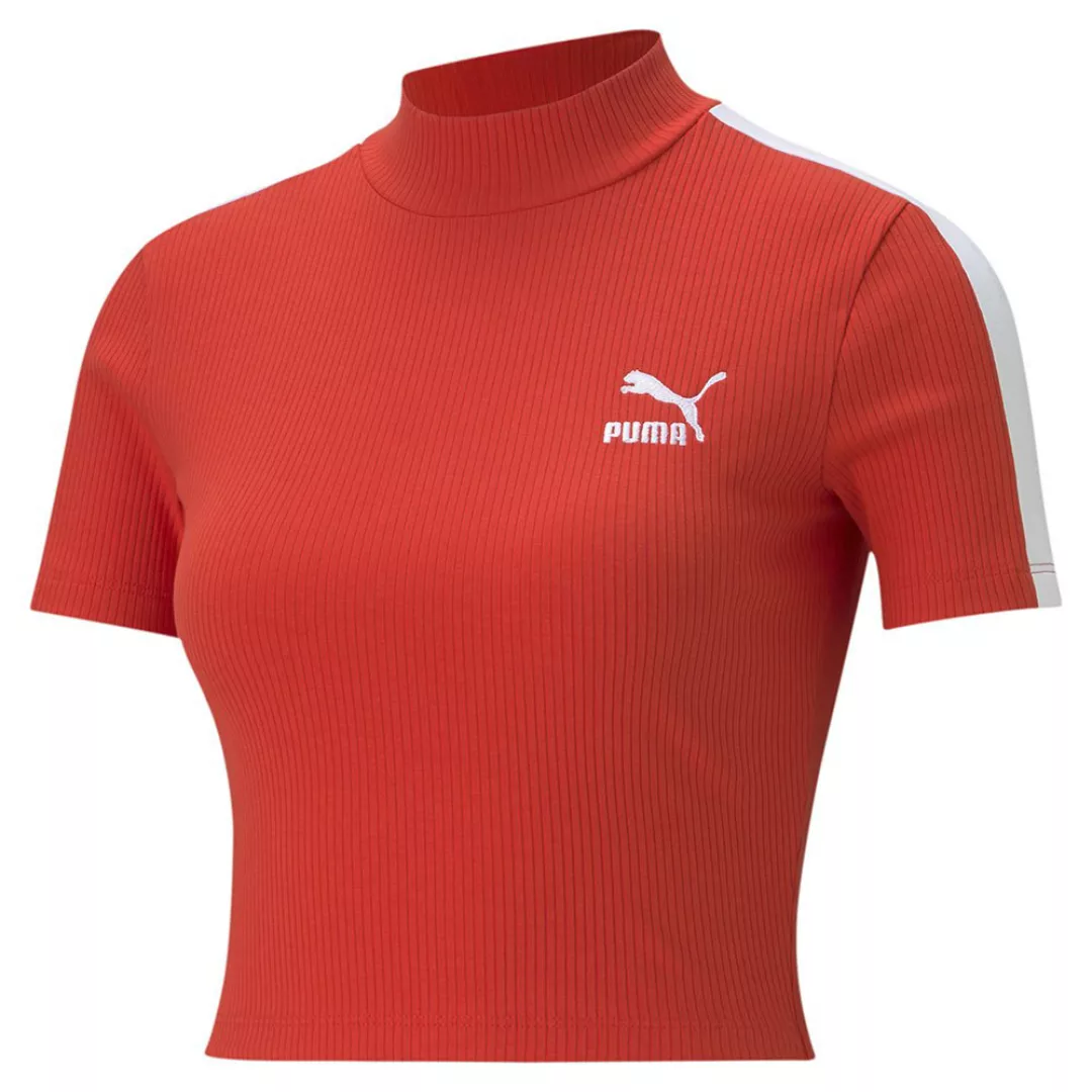 Puma Select Classics Rib Mock Kurzärmeliges T-shirt L Poppy Red günstig online kaufen