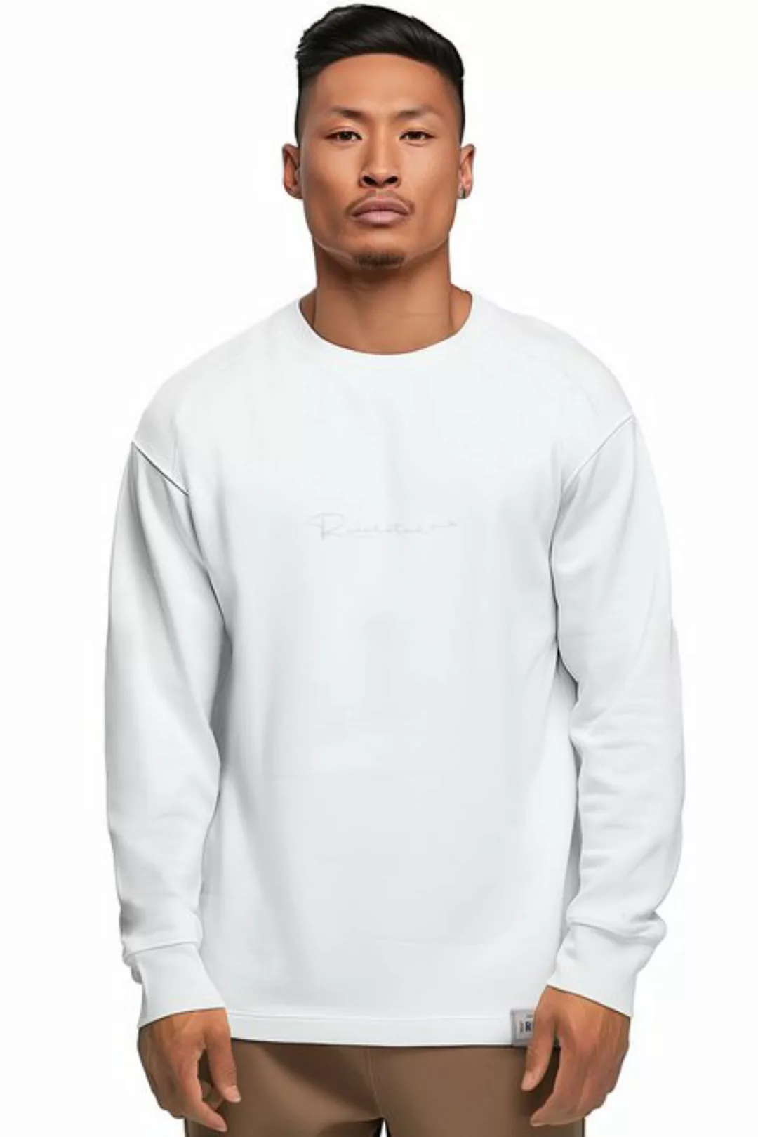 Reichstadt Longsleeve Oversize Langarm Shirt 23RS042 White XL mit Stitching günstig online kaufen