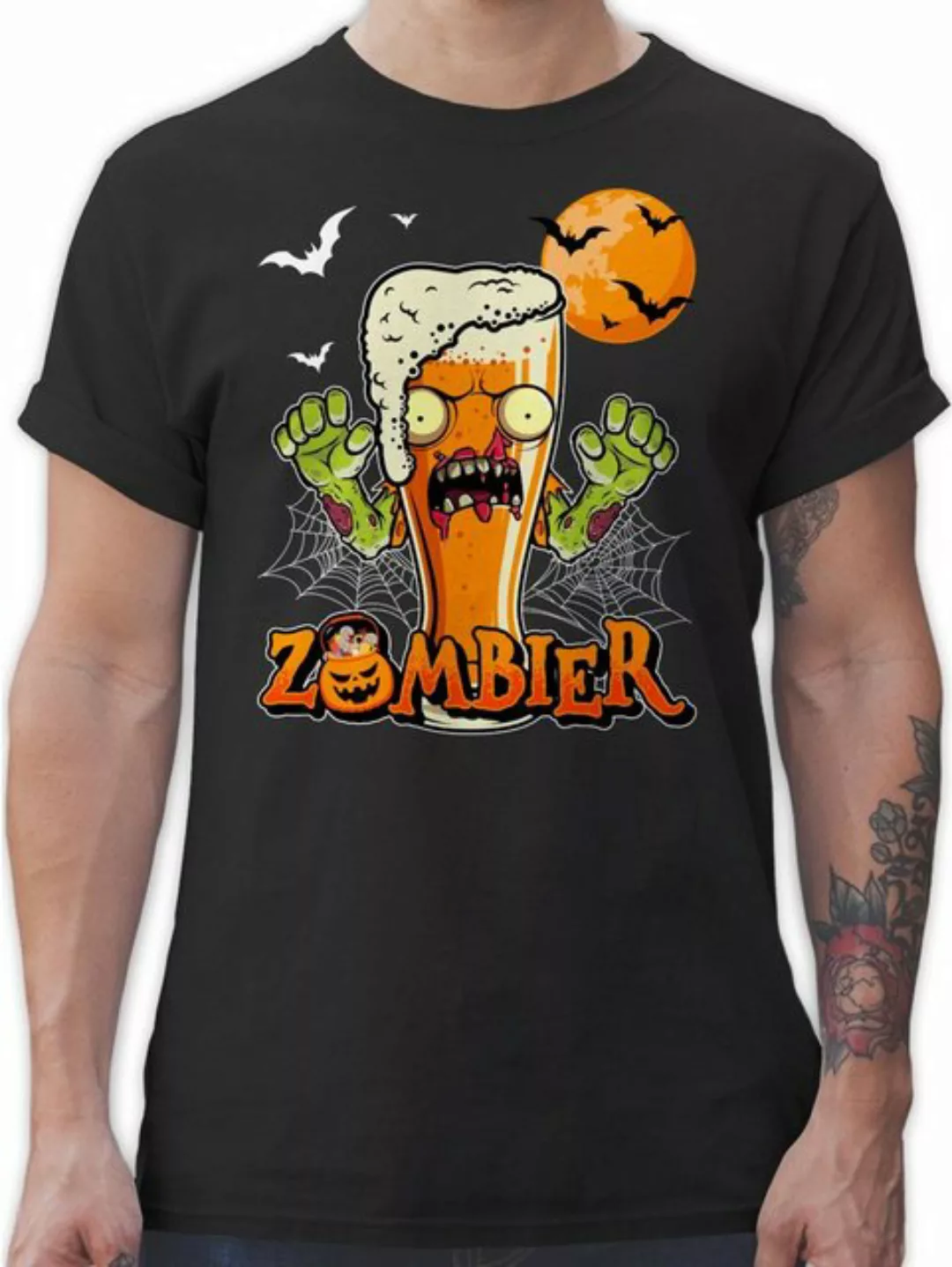 Shirtracer T-Shirt Zombier Bier Zombie Halloween Lustige Geschenke Hopfen H günstig online kaufen