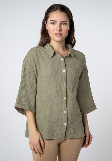 SUBLEVEL Kurzarmbluse Musselinbluse kurzarm Oversize günstig online kaufen