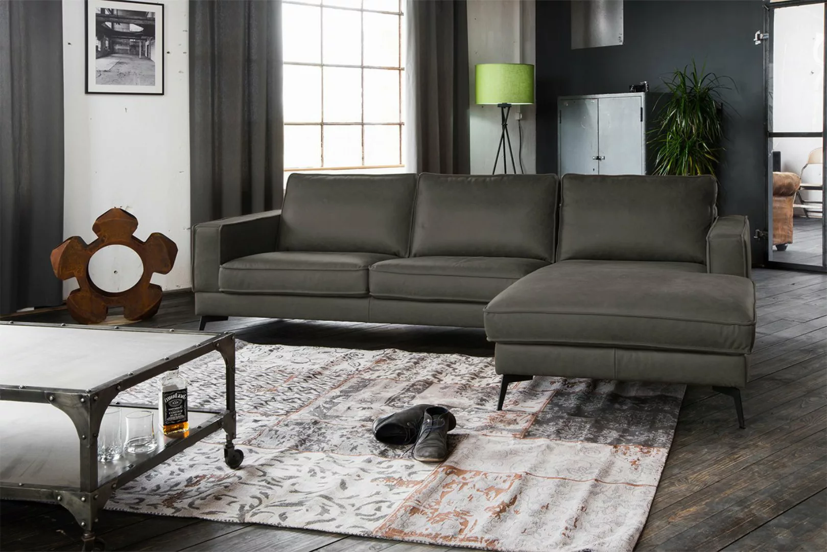 KAWOLA Ecksofa BLOOM, Couch L-Form rechts oder links Leder verschiedene Far günstig online kaufen