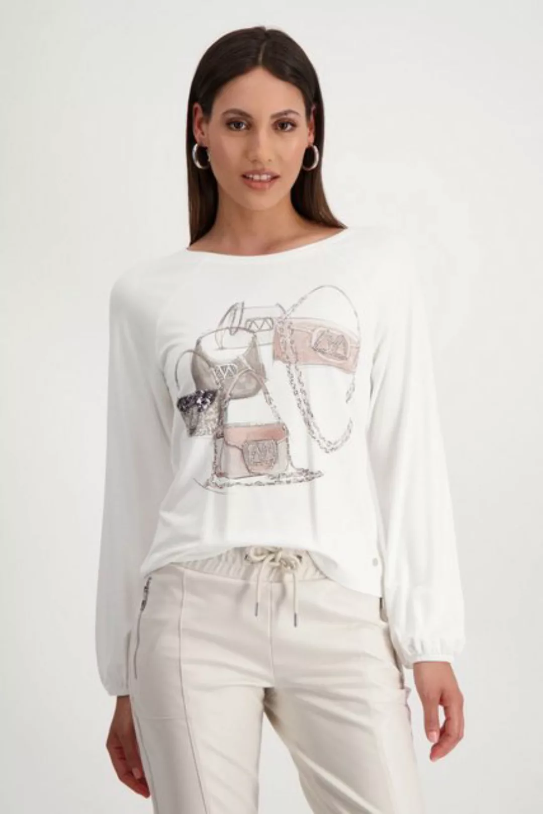 Monari Blusenshirt Shirt mit Taschen Print off-white günstig online kaufen