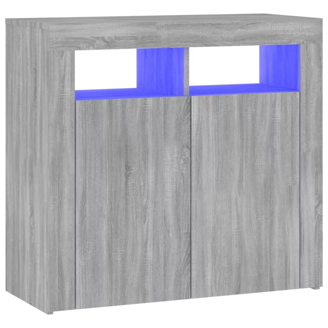Vidaxl Sideboard Mit Led-beleuchtung Grau Sonoma 80x35x75 Cm günstig online kaufen