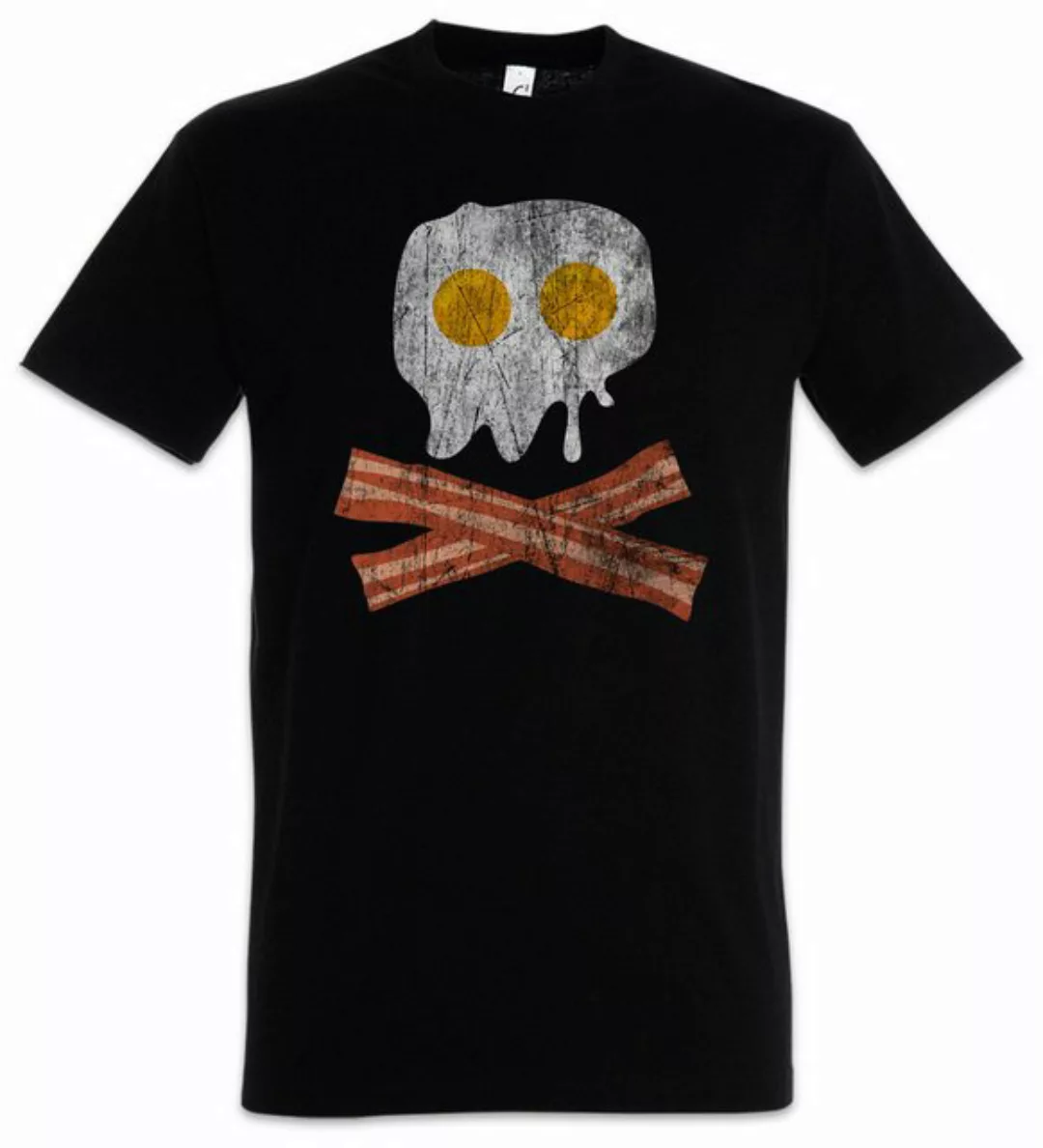 Urban Backwoods Print-Shirt Bacon & Egg Skull Herren T-Shirt Spiegelei Bone günstig online kaufen