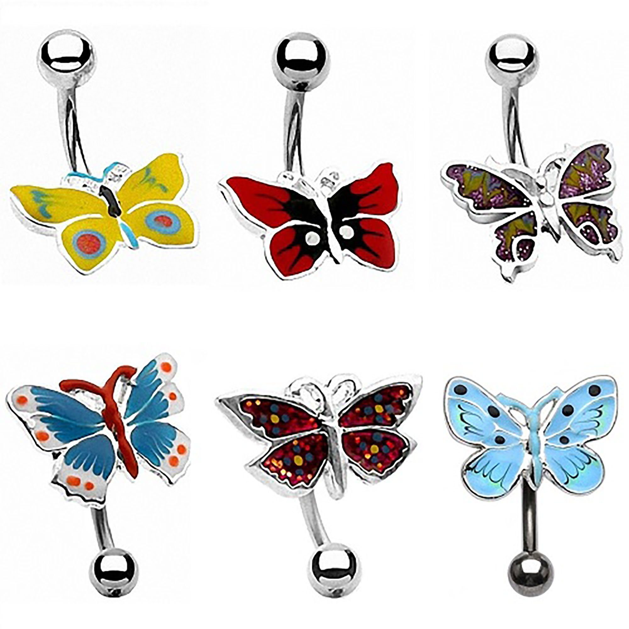 Taffstyle Bauchnabelpiercing Bauch Piercing Chirurgenstahl Schmetterling, günstig online kaufen