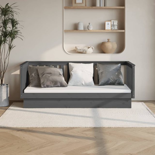 vidaXL Gästebett Gästebett Tagesbett Grau 75x190 cm Massivholz Kiefer Bett günstig online kaufen