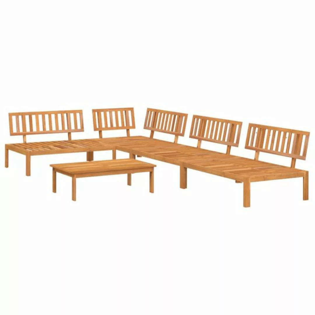 vidaXL Loungesofa 5-tlg. Garten-Sofagarnitur aus Paletten Massivholz Akazie günstig online kaufen