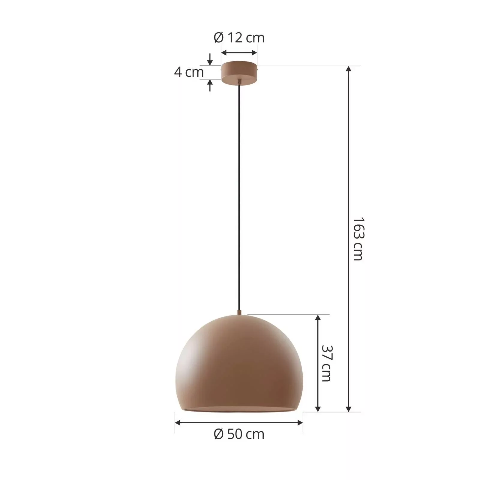 Lucande LED-Hängeleuchte Lythara, braun, Ø 50 cm, Aluminium günstig online kaufen