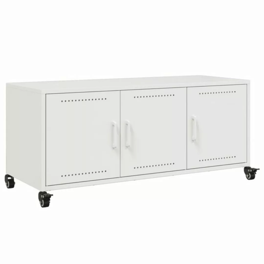 vidaXL TV-Schrank TV-Schrank Weiß 100,5x39x43,5 cm Kaltgewalzter Stahl (1-S günstig online kaufen