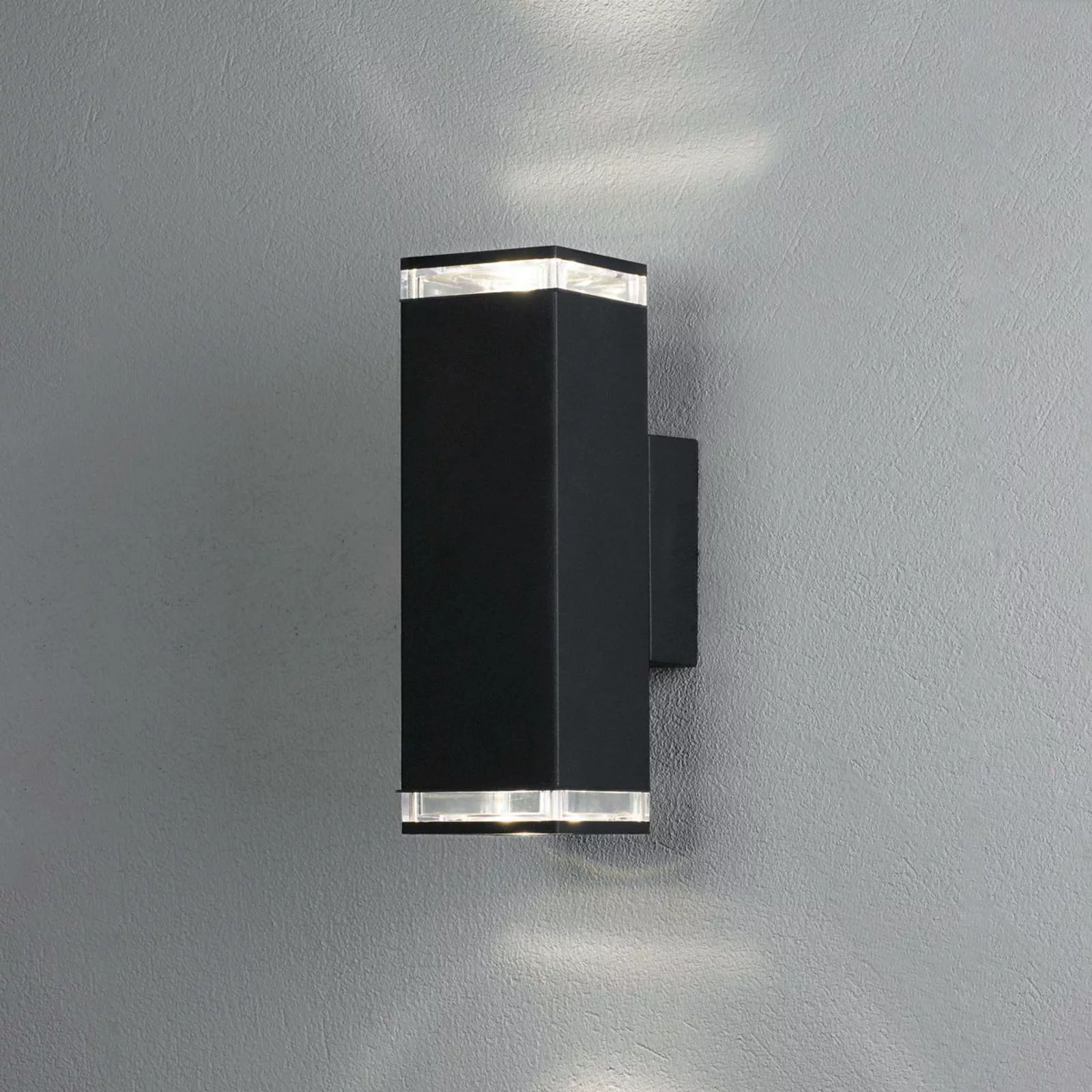 Außenwandleuchte Pollux, 23,5 cm, schwarz, Aluminium, 2-flg. günstig online kaufen