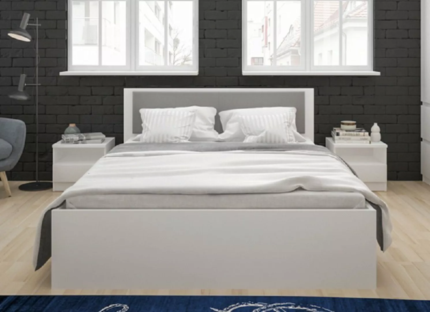 Feldmann-Wohnen Bett BOSTON (mit Polsterauflage), Liegefläche: 180 x 200 cm günstig online kaufen