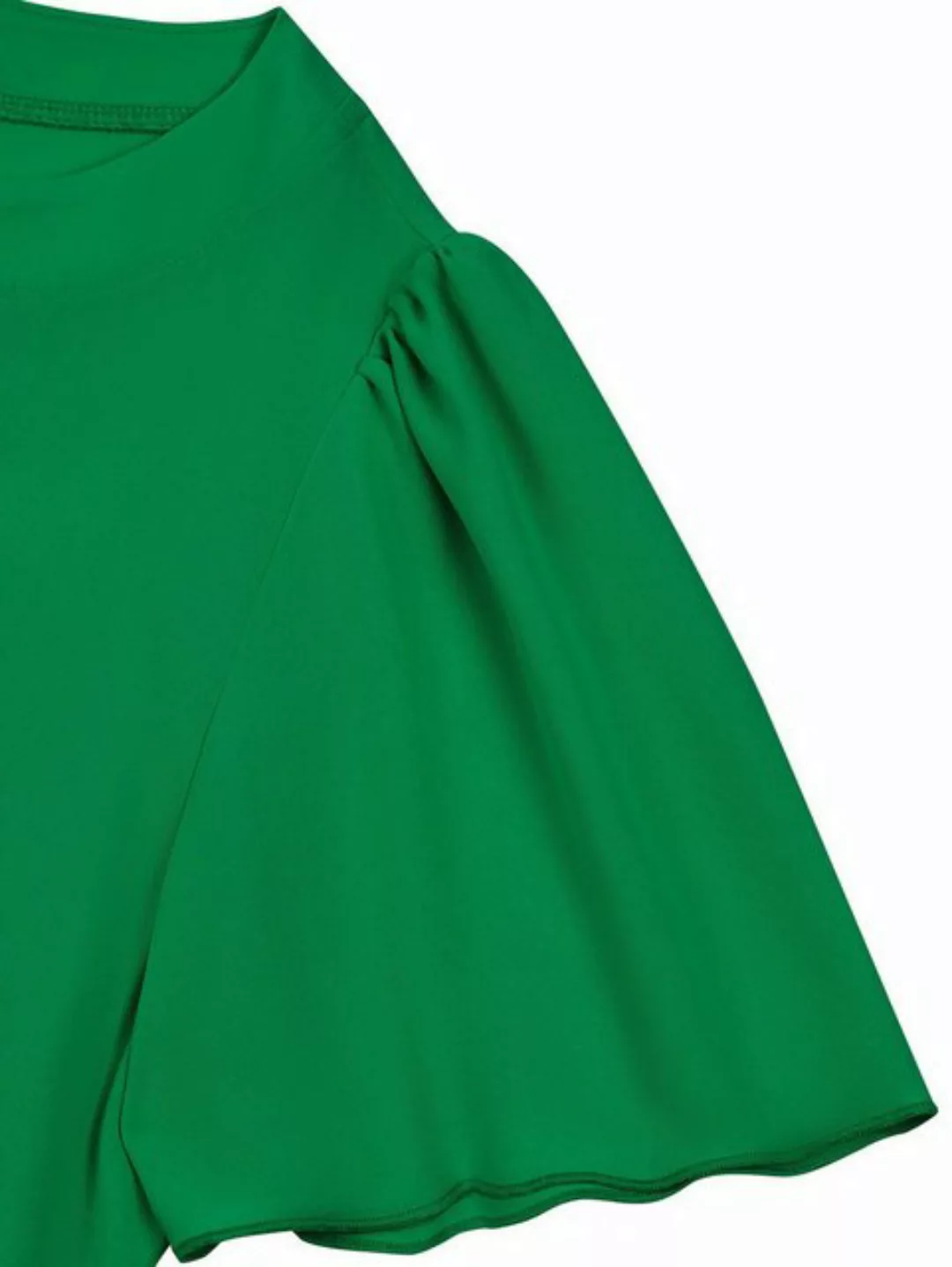 RUZU UG Dirndl Midikleid Lässiges Damenkleid V-Ausschnitt Rüschenärmeln Dam günstig online kaufen