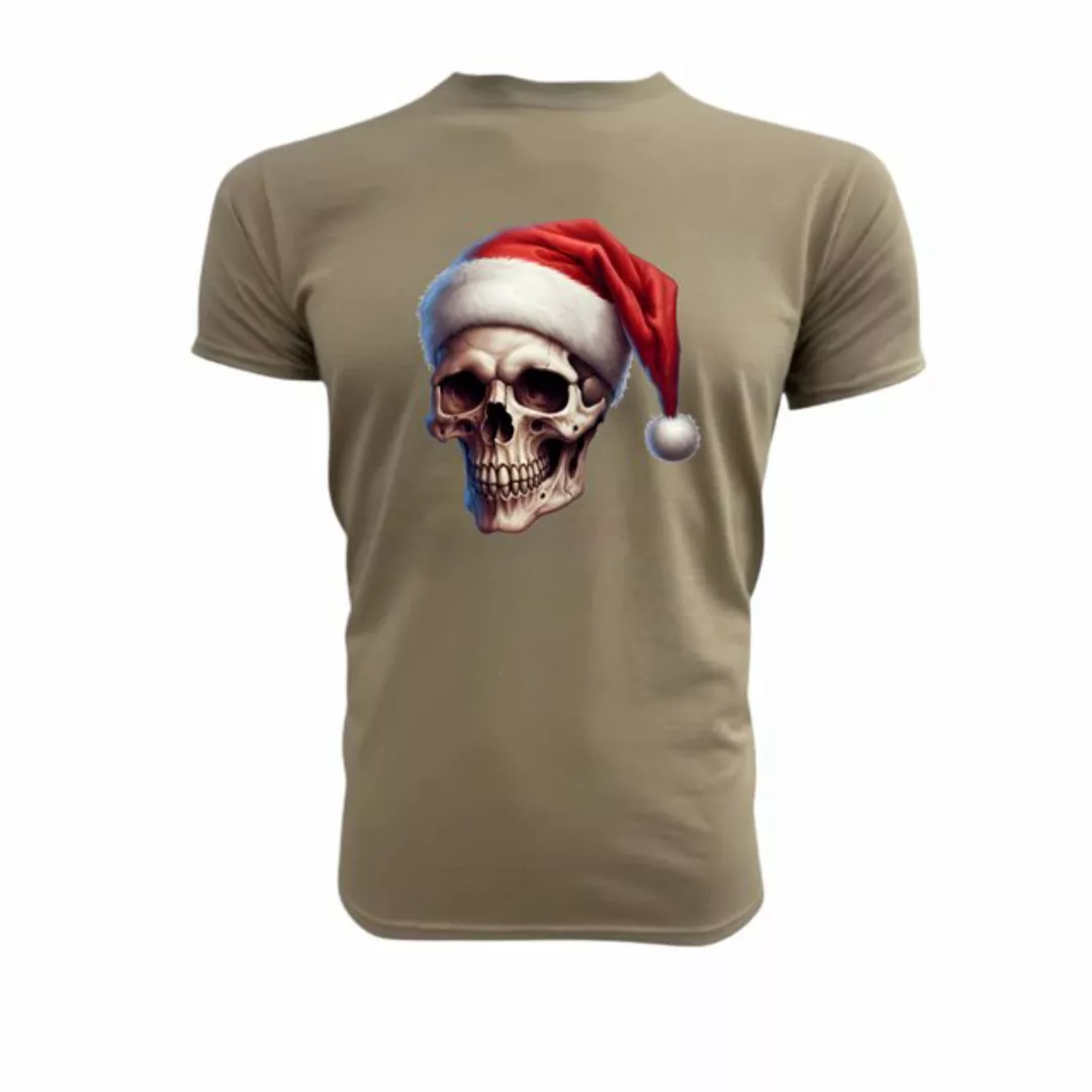 PAULGOS Print-Shirt Herren T-Shirt "Totenkopf Weihnachten günstig online kaufen