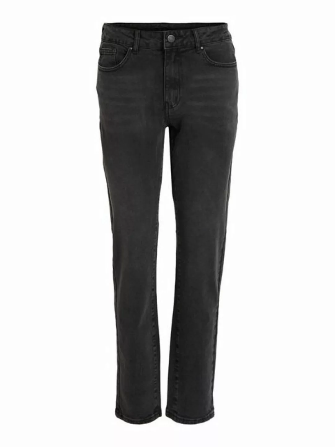 VILA Regular Waist Straight Fit Jeans Damen Schwarz günstig online kaufen