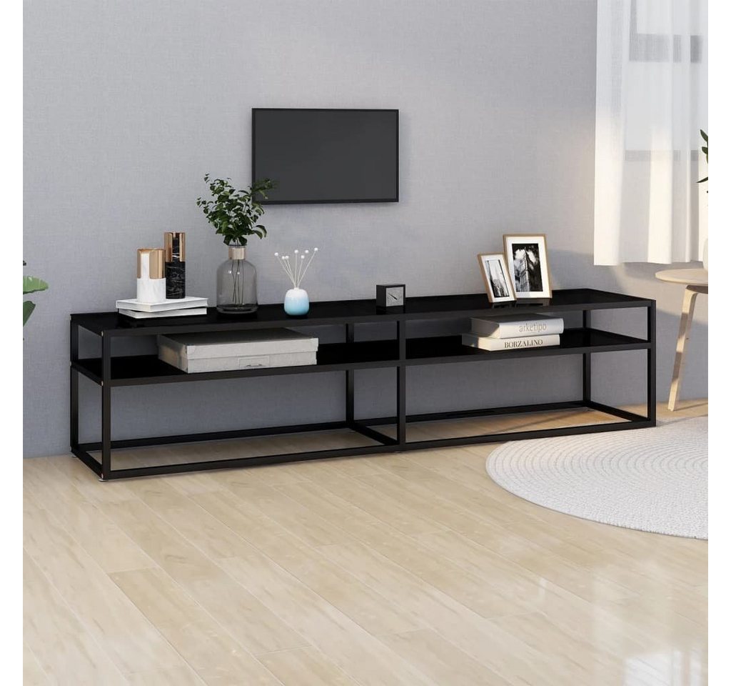 furnicato TV-Schrank Schwarz 180x40x40,5 cm Hartglas günstig online kaufen