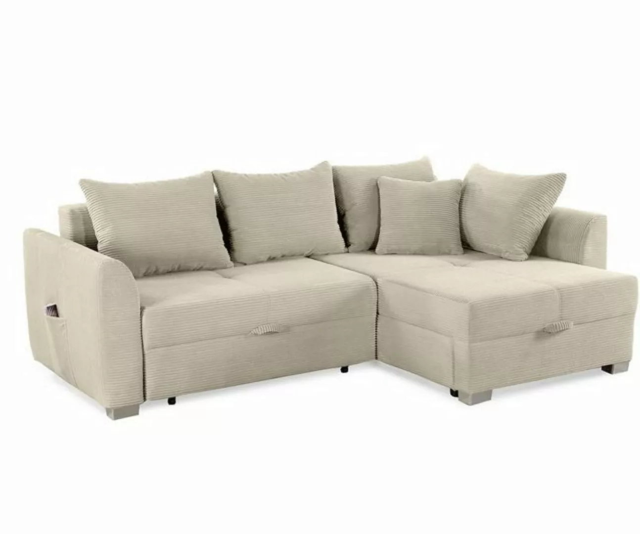 luma-home Ecksofa 15201, mit Bettkasten 236x160 cm, Bettfunktion, Ottomane günstig online kaufen