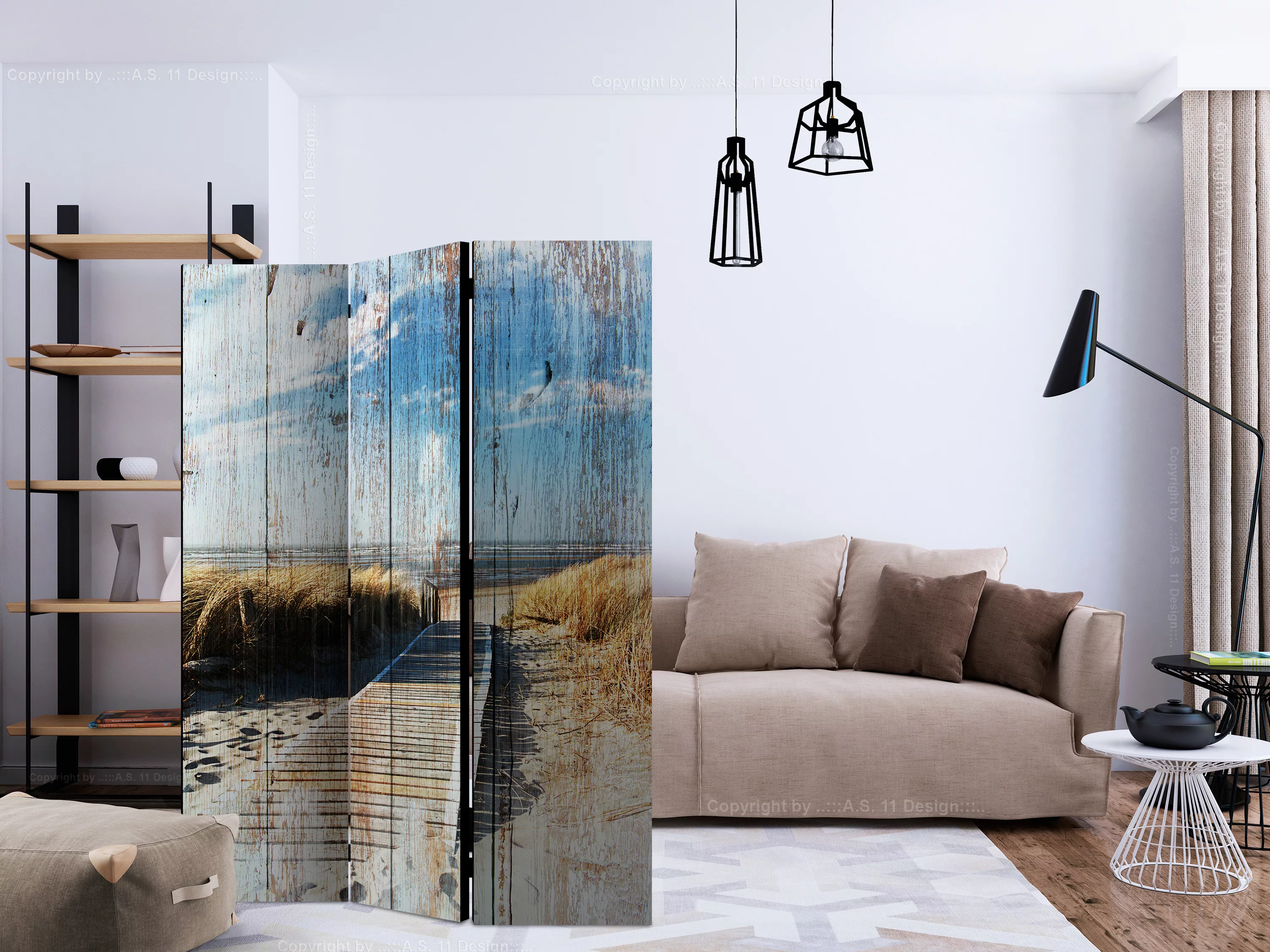 3-teiliges Paravent - Unforgettable Summer [room Dividers] günstig online kaufen