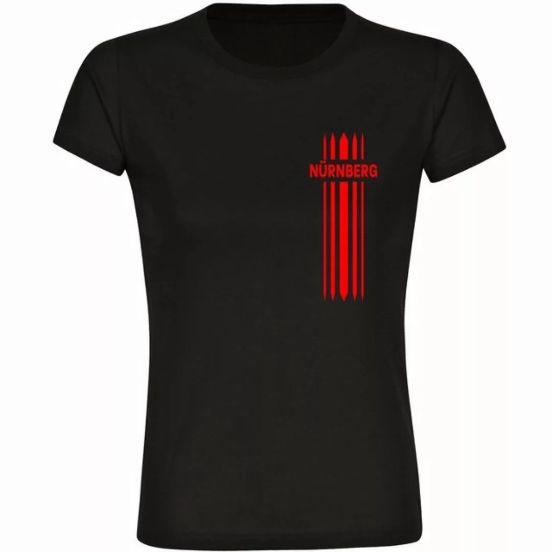 multifanshop T-Shirt Damen Nürnberg - Streifen - Frauen günstig online kaufen
