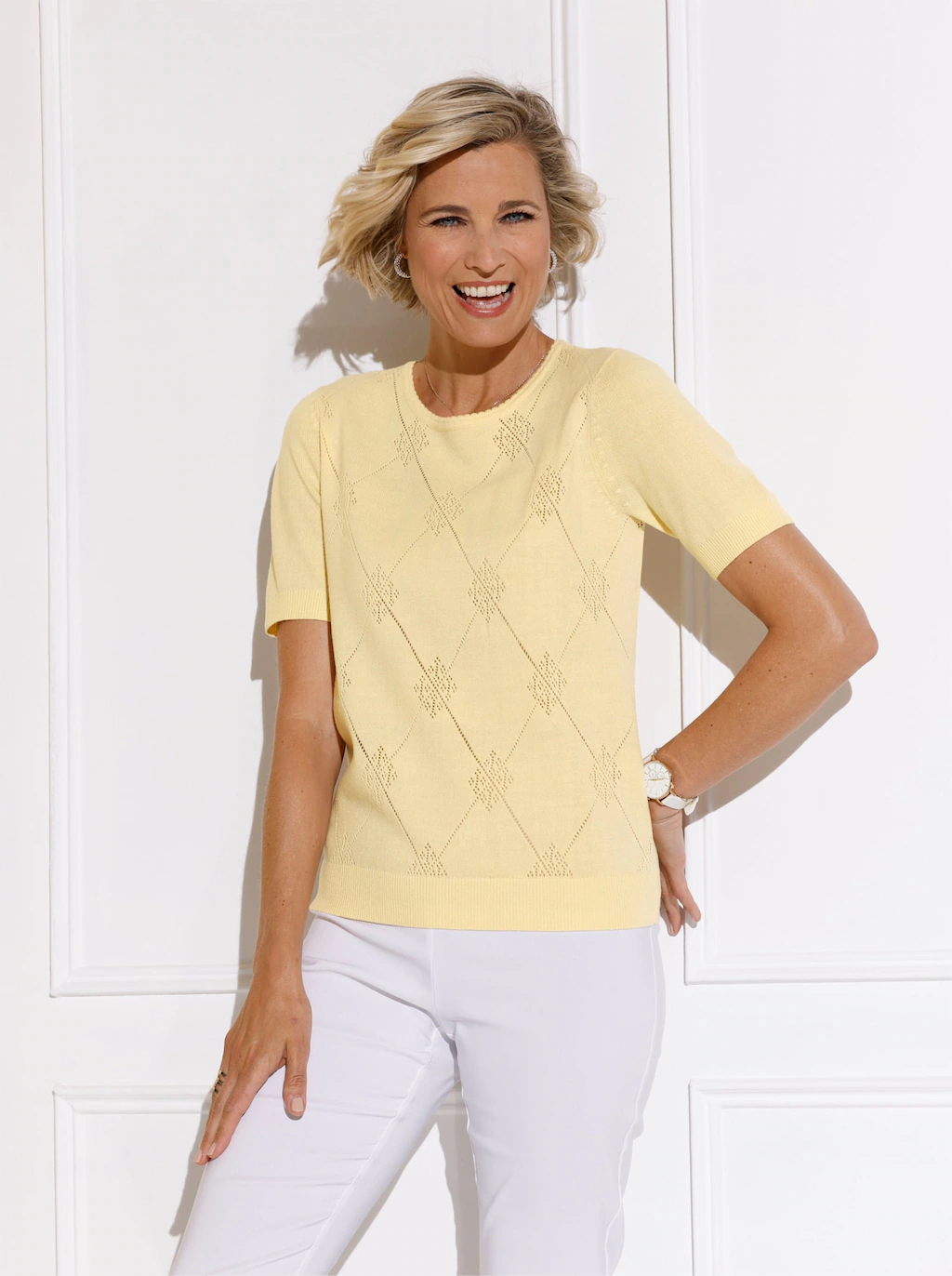 Classic Basics Ajourpullover "Kurzarm-Pullover" günstig online kaufen