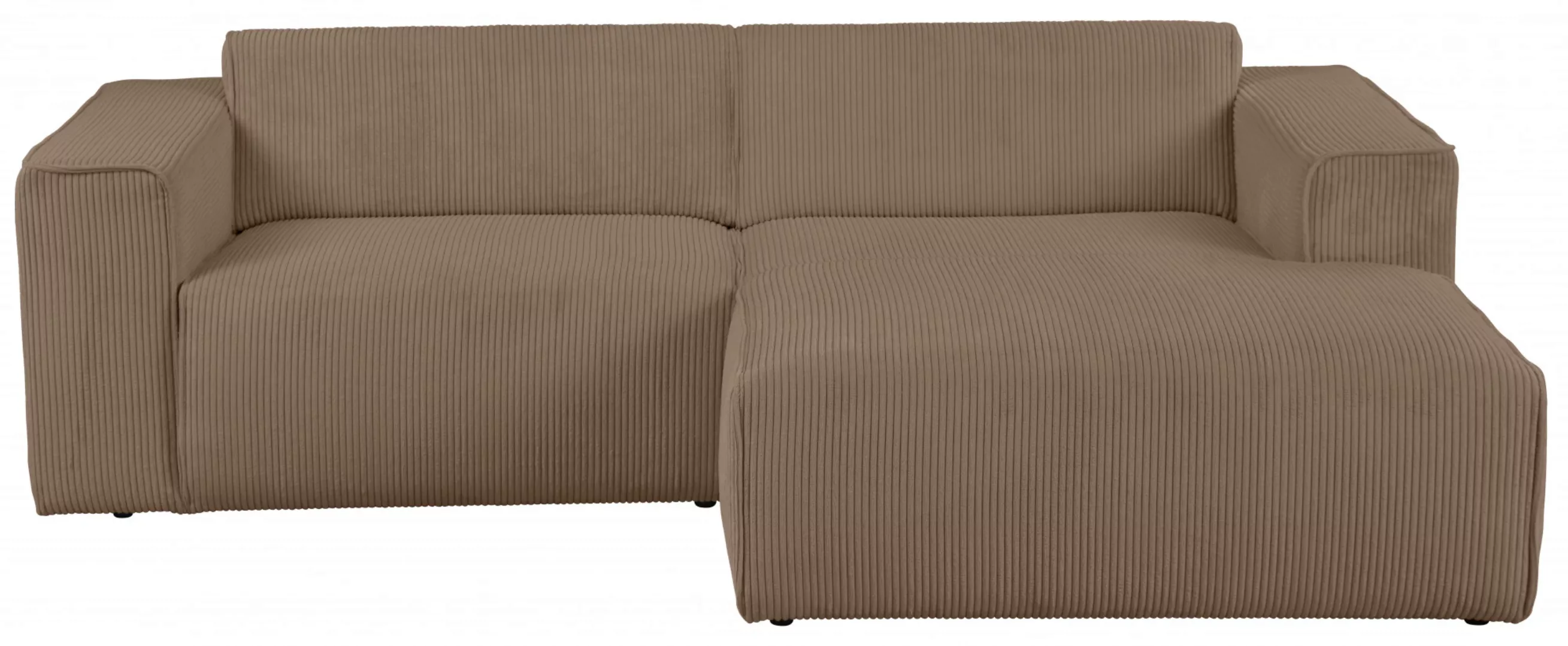 andas Ecksofa "Noord", mit Kedernaht, Breite 234 cm, Cord, Struktur günstig online kaufen