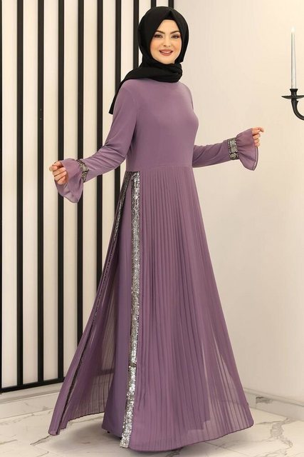 Modavitrini Maxikleid Damen Hijab Abendkleid mit Pailletten Modest Abiye Ab günstig online kaufen