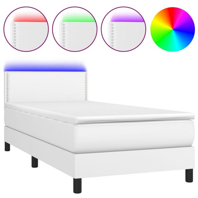 vidaXL Boxspringbett Bett Boxspringbett mit Matratze & LED Kunstleder (80 x günstig online kaufen