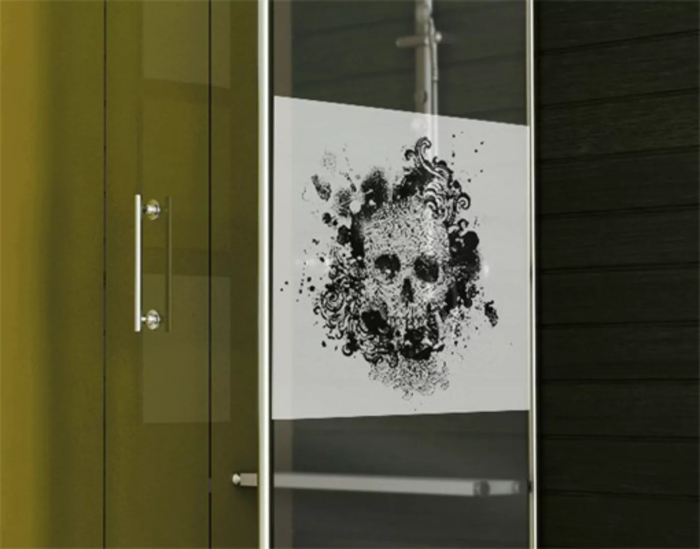 Fensterfolie Skull Grunge günstig online kaufen