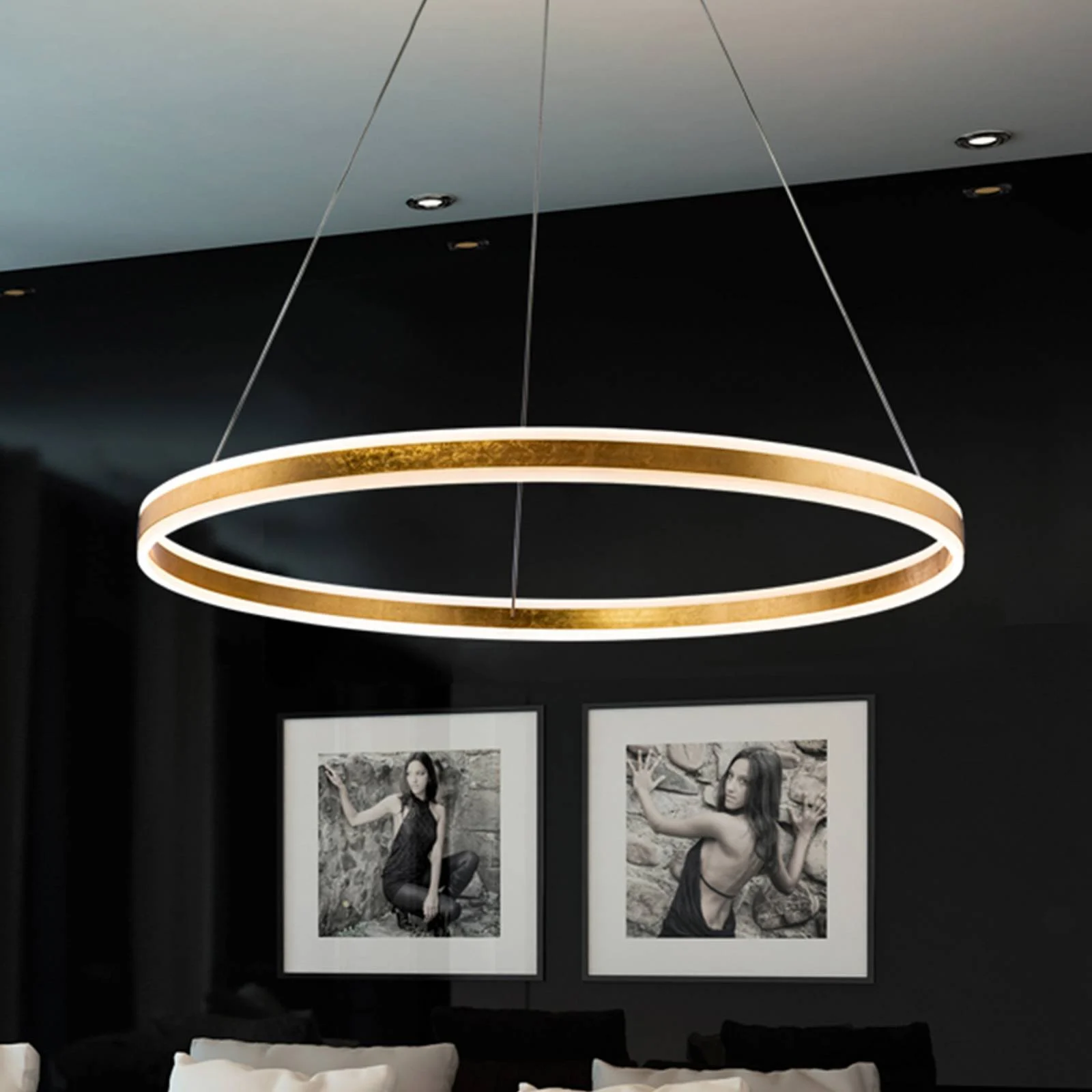 LED-Hängeleuchte Helia, goldfarben, Ø 100 cm, Metall günstig online kaufen