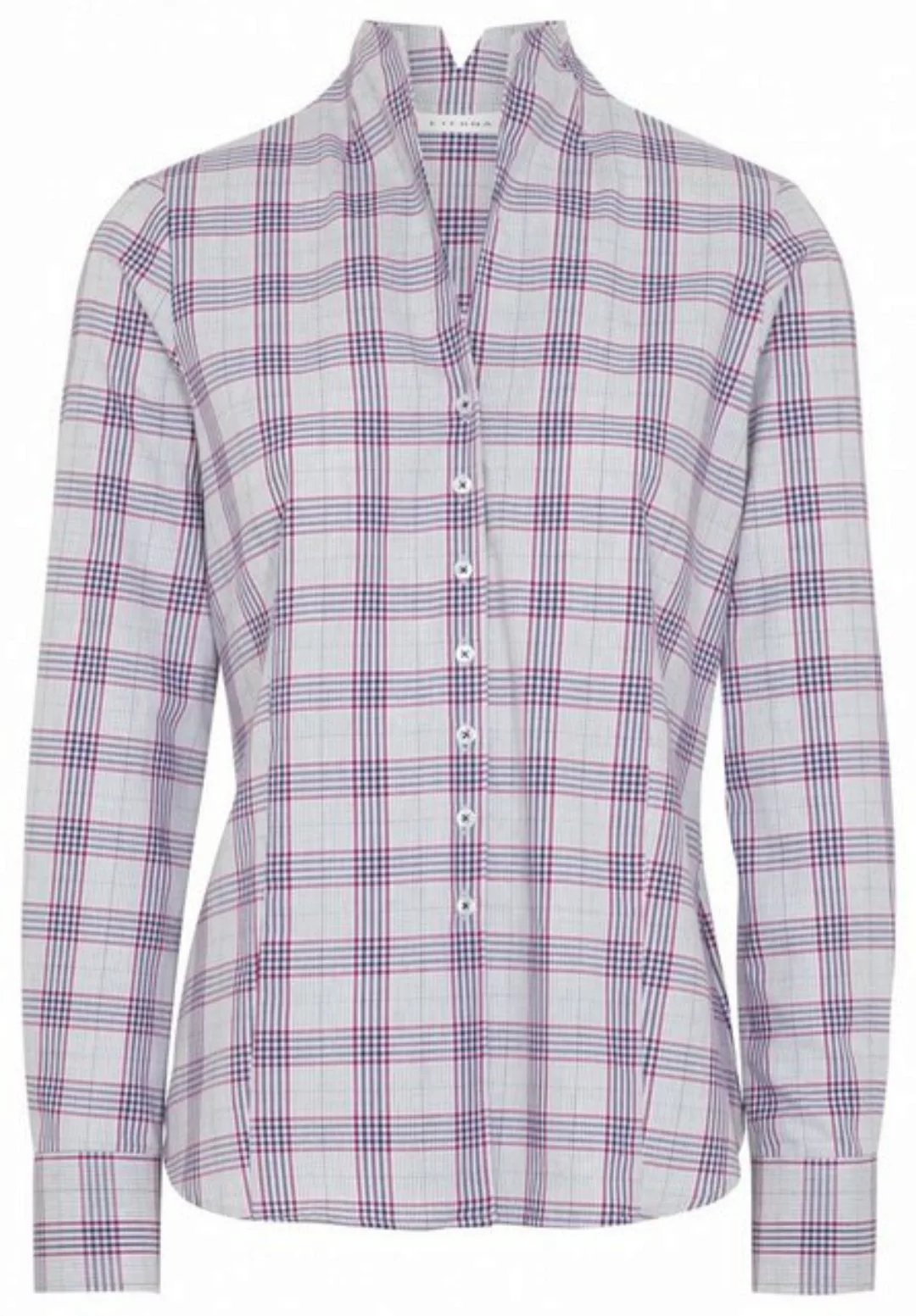 Eterna Klassische Bluse ETERNA MODERN CLASSIC Langarm Flannel Bluse weiß-bl günstig online kaufen