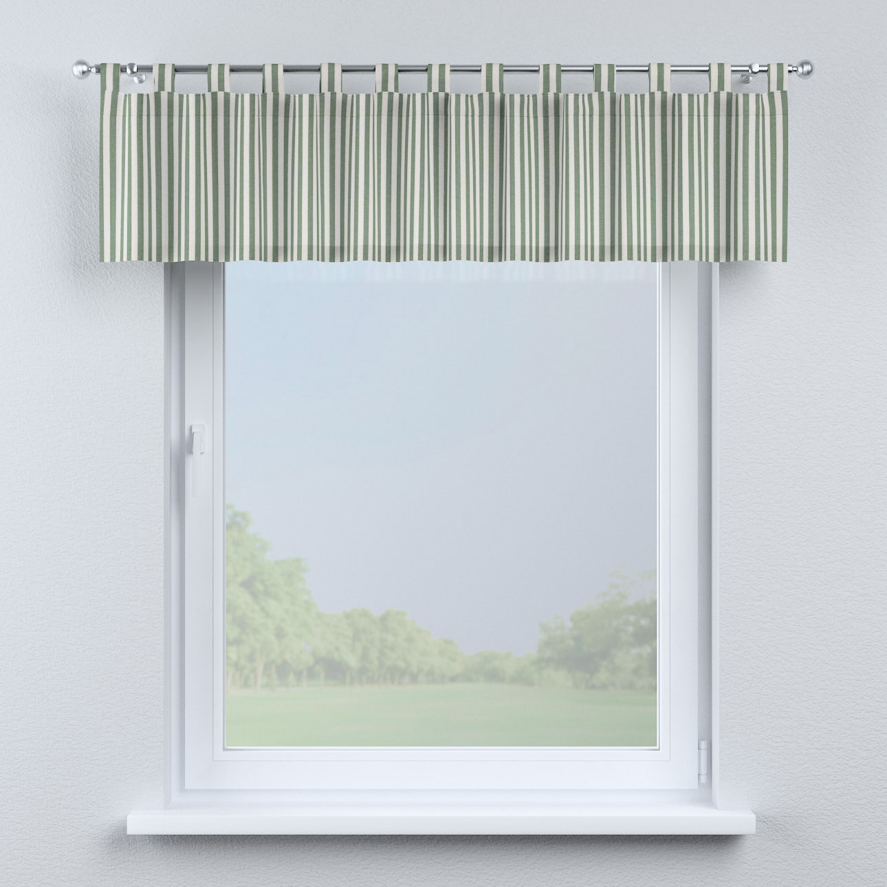 Kurzgardine mit Schlaufen, grün-ecru, 130 x 40 cm, Quadro (144-35) günstig online kaufen