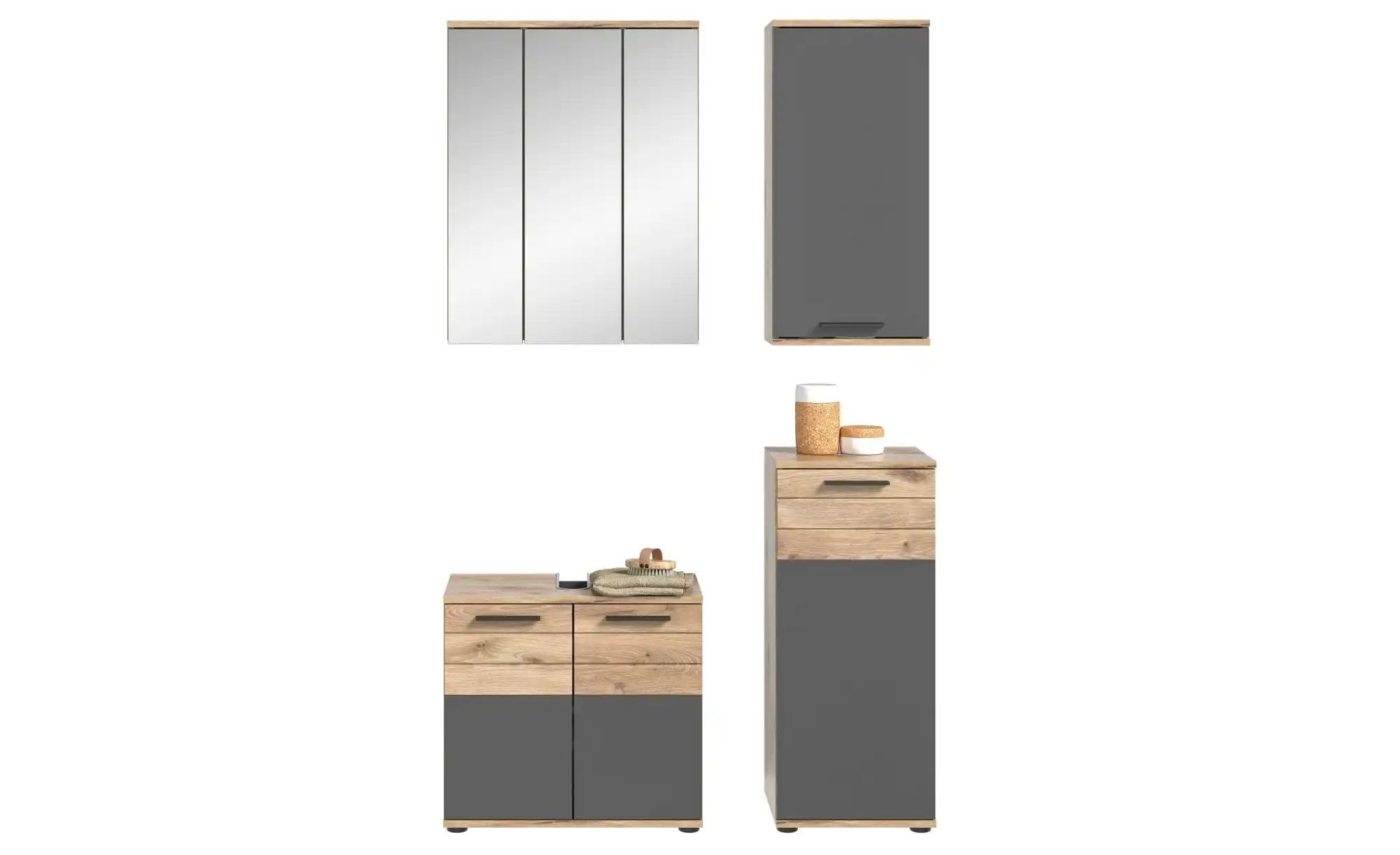 Badkombination  Massower See ¦ grau ¦ Maße (cm): B: 112 H: 190 Schränke > B günstig online kaufen