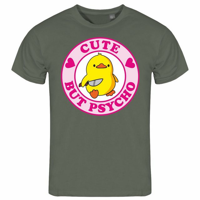 deinshirt Print-Shirt Herren T-Shirt Cute but Psycho Funshirt mit Motiv günstig online kaufen