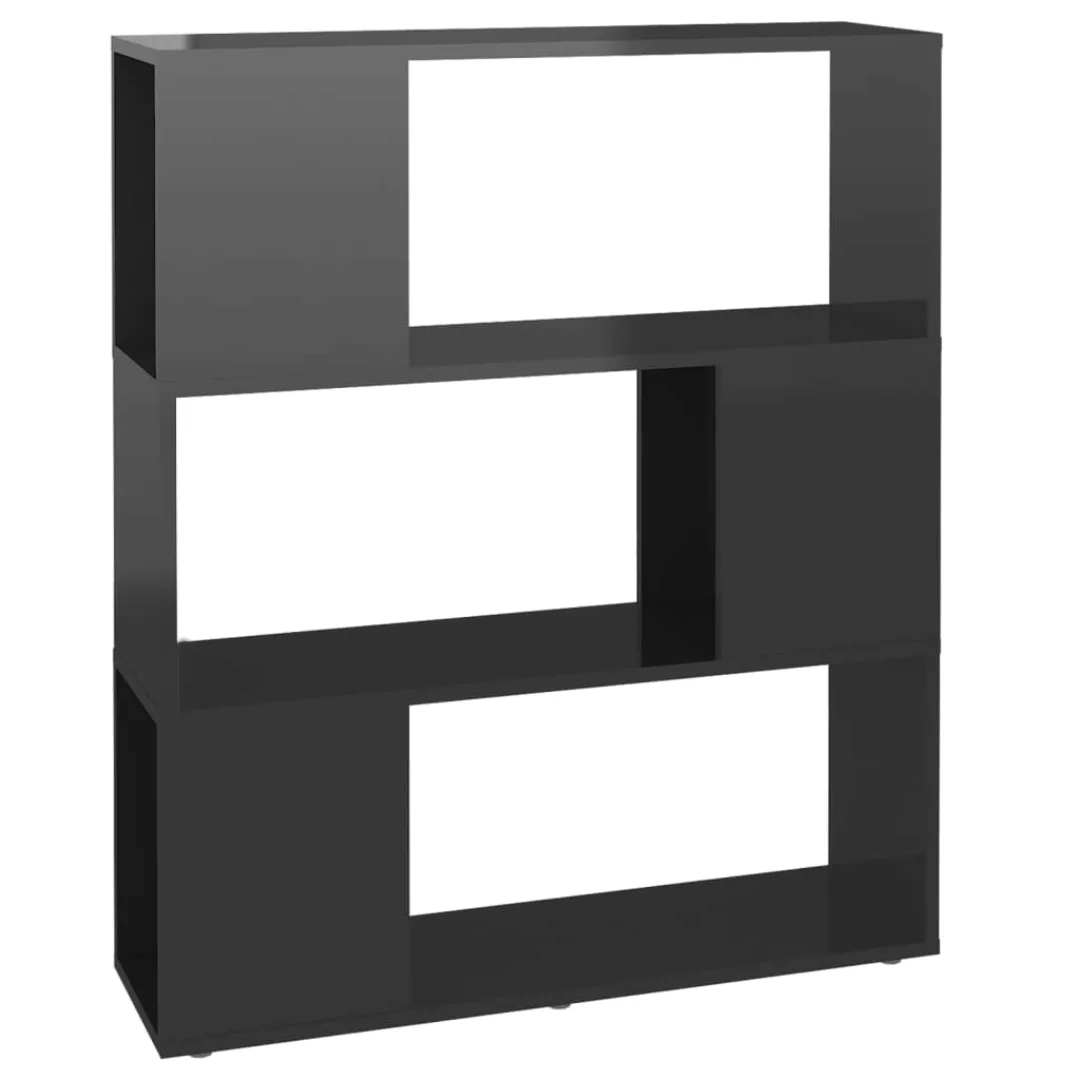 Bücherregal Raumteiler Hochglanz-grau 80x24x94 Cm Spanplatte günstig online kaufen