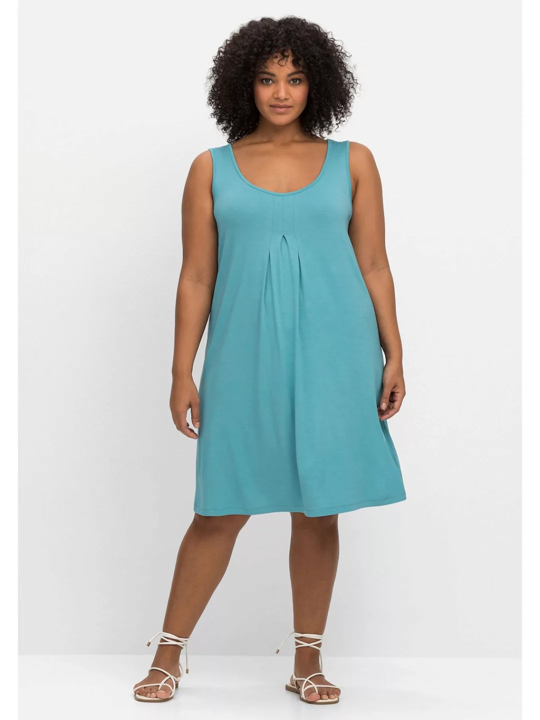 Sheego Strandkleid "Große Größen", mit Kellerfalte vorn günstig online kaufen