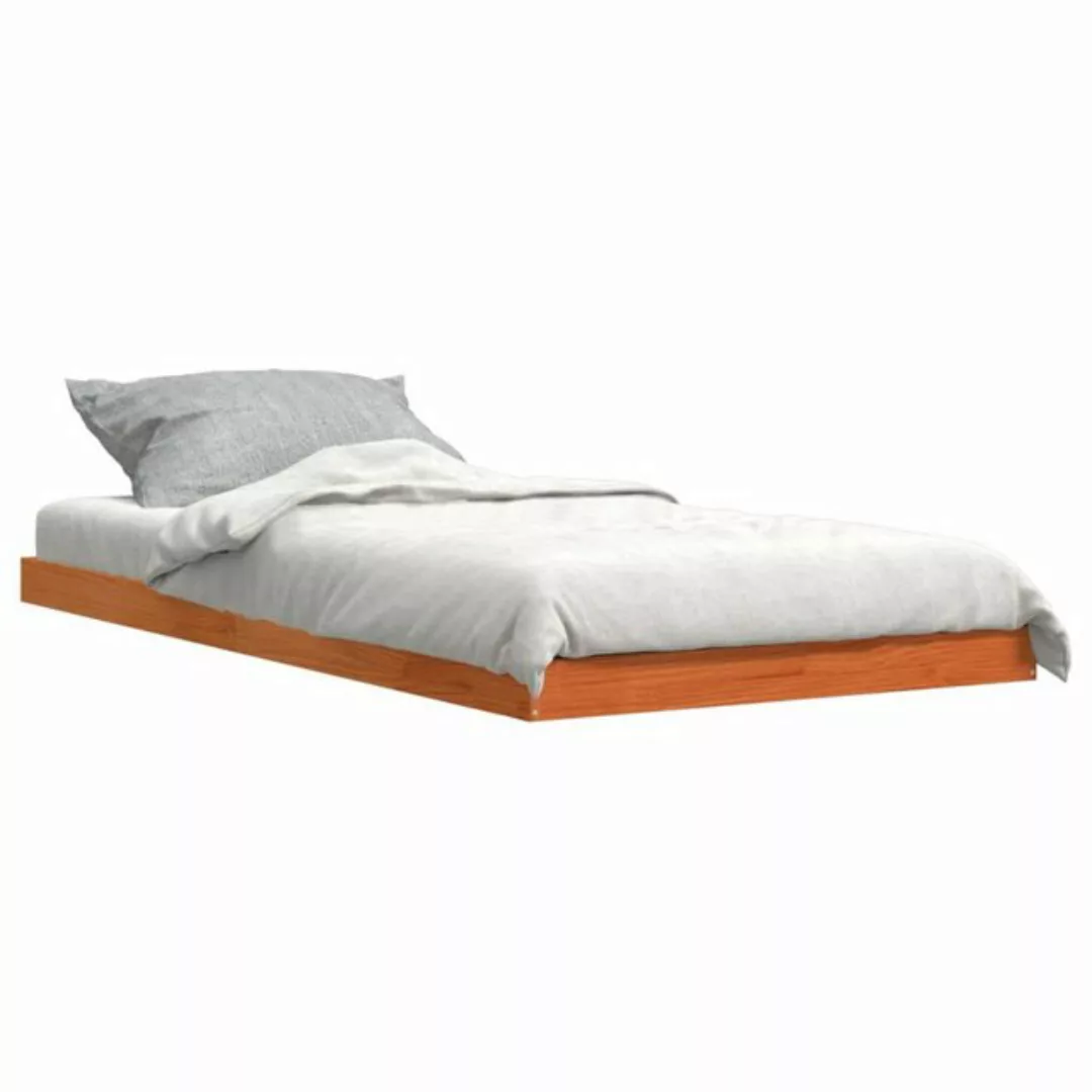 vidaXL Bett Massivholzbett Wachsbraun 75x190 cm Kiefer günstig online kaufen