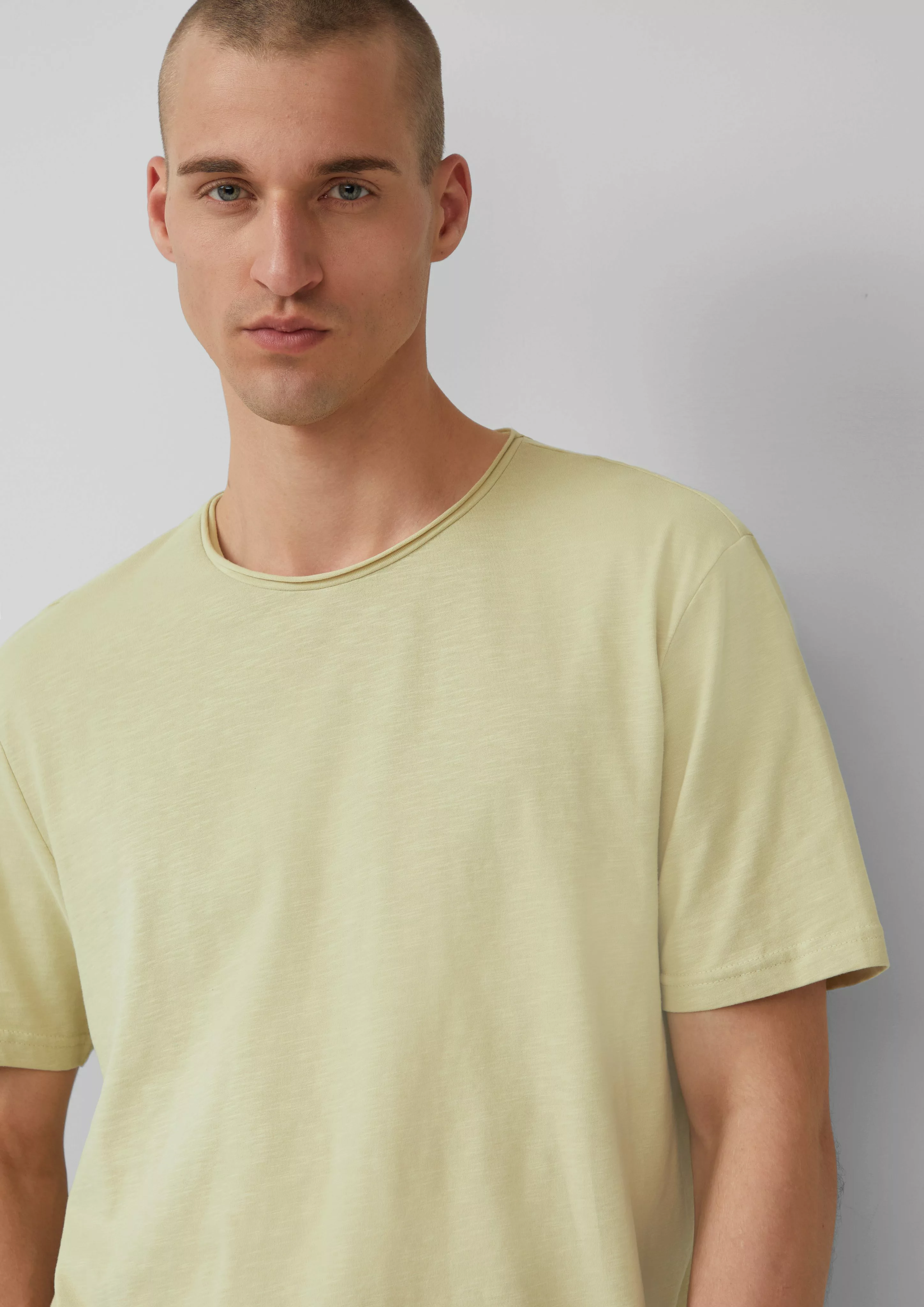 QS Langarmshirt Baumwollshirt mit Rollkante und günstig online kaufen