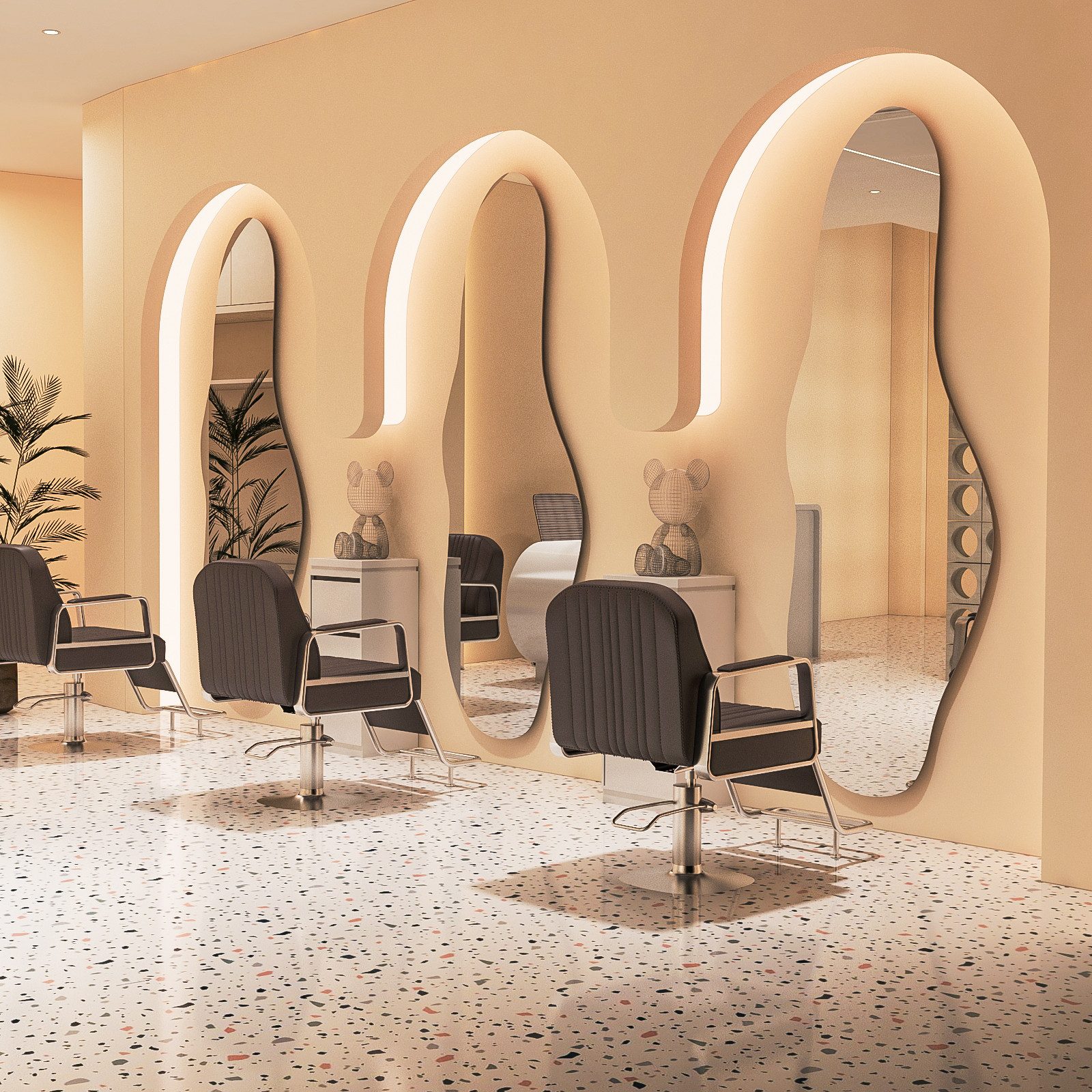 WDWRITTI Dekospiegel groß Friseurspiegel für Hairsalon günstig online kaufen