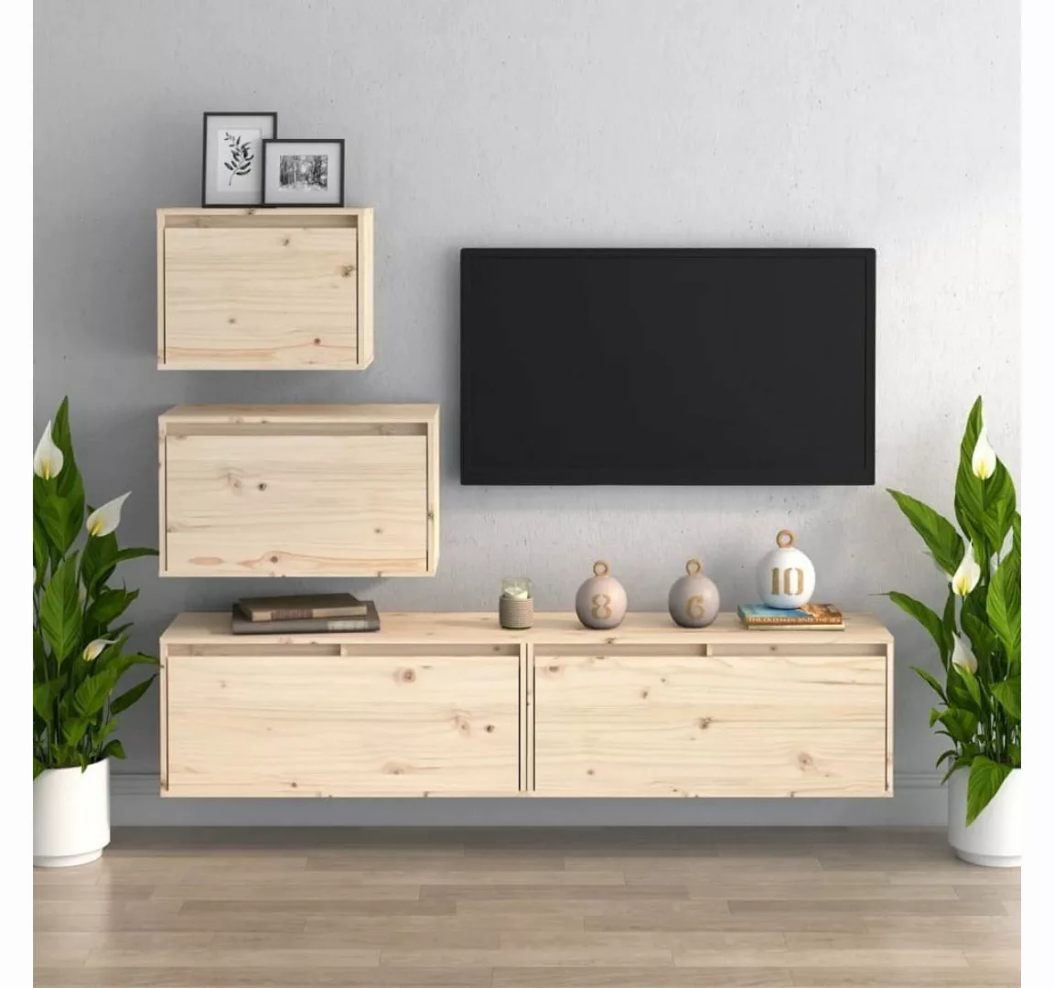 vidaXL TV-Schrank TV-Schränke 4 Stk Massivholz Kiefer Lowboard Lowboard günstig online kaufen